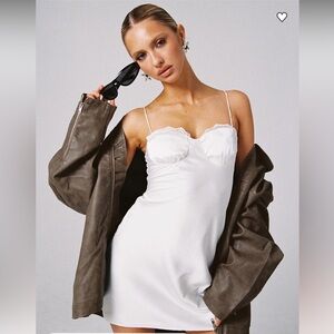 NWT Princess Polly Snowbird White Slip lace mini dress women’s 8